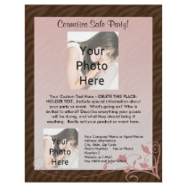 Pink Swirl Flyer Template, Cosmetics Party Any Use