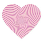 Pink Swirl Heart Optical Illusion Heart Stickers