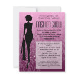 Pink Swirl Silhouette Fashion Show Invitations