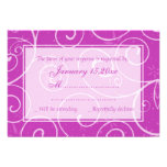 Pink Swirls Elegant Wedding RSVP Cards Invites