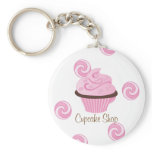 Pink Swirly Cake keychains