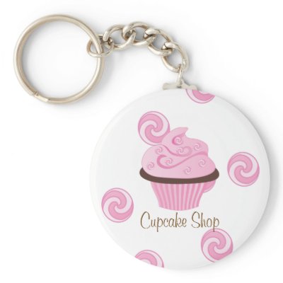 Pink Swirly Cake Key Chain by candystore
