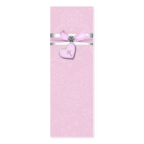 Pink Swril Heart Pink Cross Bomboniere Tags