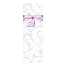 Pink Swril Heart Pink Cross Bomboniere Tags Business Card Templates