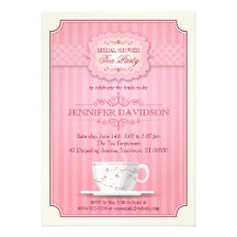 Pink Tea Party Bridal Shower Invitation
