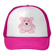 Pink Teddy Bear Mesh Hats