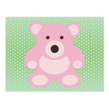 Pink Teddy Bear Postcards