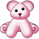 Pink Teddy Bear Wall Sculpture Photo Cutouts