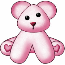 Pink Teddy Bear Wall Sculpture Photo Cutouts
