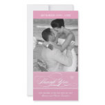 Pink Thank You Photo Card (4x8) photo cards