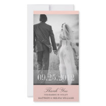 PINK  THANK YOU | WEDDING THANK YOU CARD PERSONALIZED PHOTO CARD
