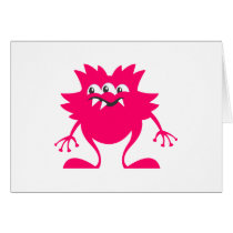Pink Three-Eye Alien Greeting Card