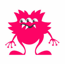 Pink Three-Eye Alien Cut Out