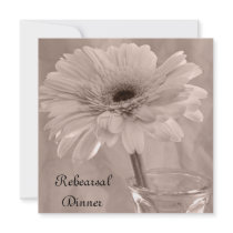 Pink Tinted Daisy Rehearsal Dinner Invitation