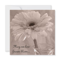 Pink Tinted Daisy Wedding Invitation