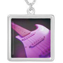 Pink Tone Electric Guitar Close-Up 1 Custom Necklace