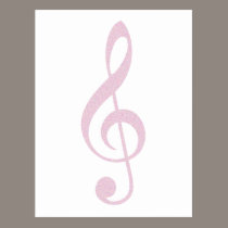 Pink Treble Clef postcards
