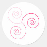 Pink Tri-Colour Spiral of Life Round Stickers