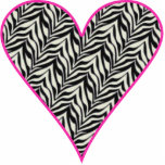 Pink Trimmed Zebra Heart photo sculptures