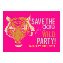 Pink Tropical Themed Party Invite