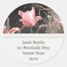 Pink Tulip Address Label Stickers
