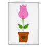 Pink Tulip in Plant Pot Card