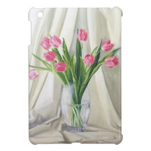 "Pink Tulips and Glass" Cover For The iPad Mini