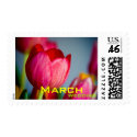 Pink Tulips • March Wedding Stamp