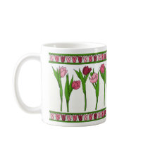 pink tulips coffee mug