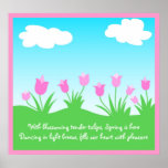 Pink tulips - Poster