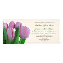 Pink Tulips Wedding Personalised Announcement