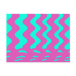 pink turqouise stripes postcards