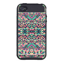 Pink Turquoise Girly Aztec Andes Tribal Pattern