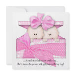 Pink TWINS Baby Shower Invitation or Announcement