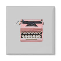 Pink Typewriter Magnet