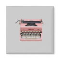 Pink Typewriter magnets