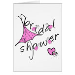 Pink Umbrella Bridal Shower Greeting Card