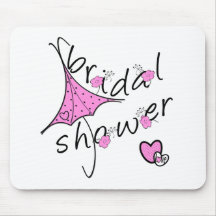 Pink Umbrella Bridal Shower Mousepads