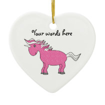 Pink unicorn ornament