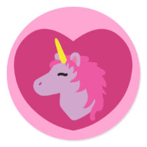 Pink Unicorn Round Sticker