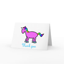 Pink unicorn with rainbow mane