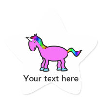 Pink unicorn with rainbow mane