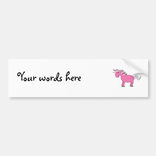 Pink unicorn with white stars bumper stickers