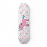 Pink unicorn with white stars skateboards