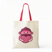 Pink Valentine Sock Monkey Merchandise Canvas Bags