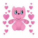 pink valentine teddy bear hearts photo sculptures