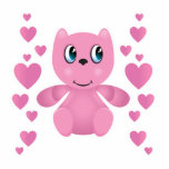 pink valentine teddy bear hearts photo sculptures