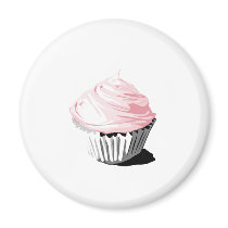 Pink vector cupcake template products fridge magnets