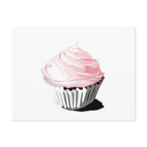 Pink vector cupcake template products postcards