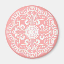 Pink Victorian Floral Wallpaper Magnet